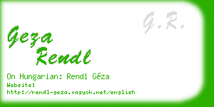 geza rendl business card